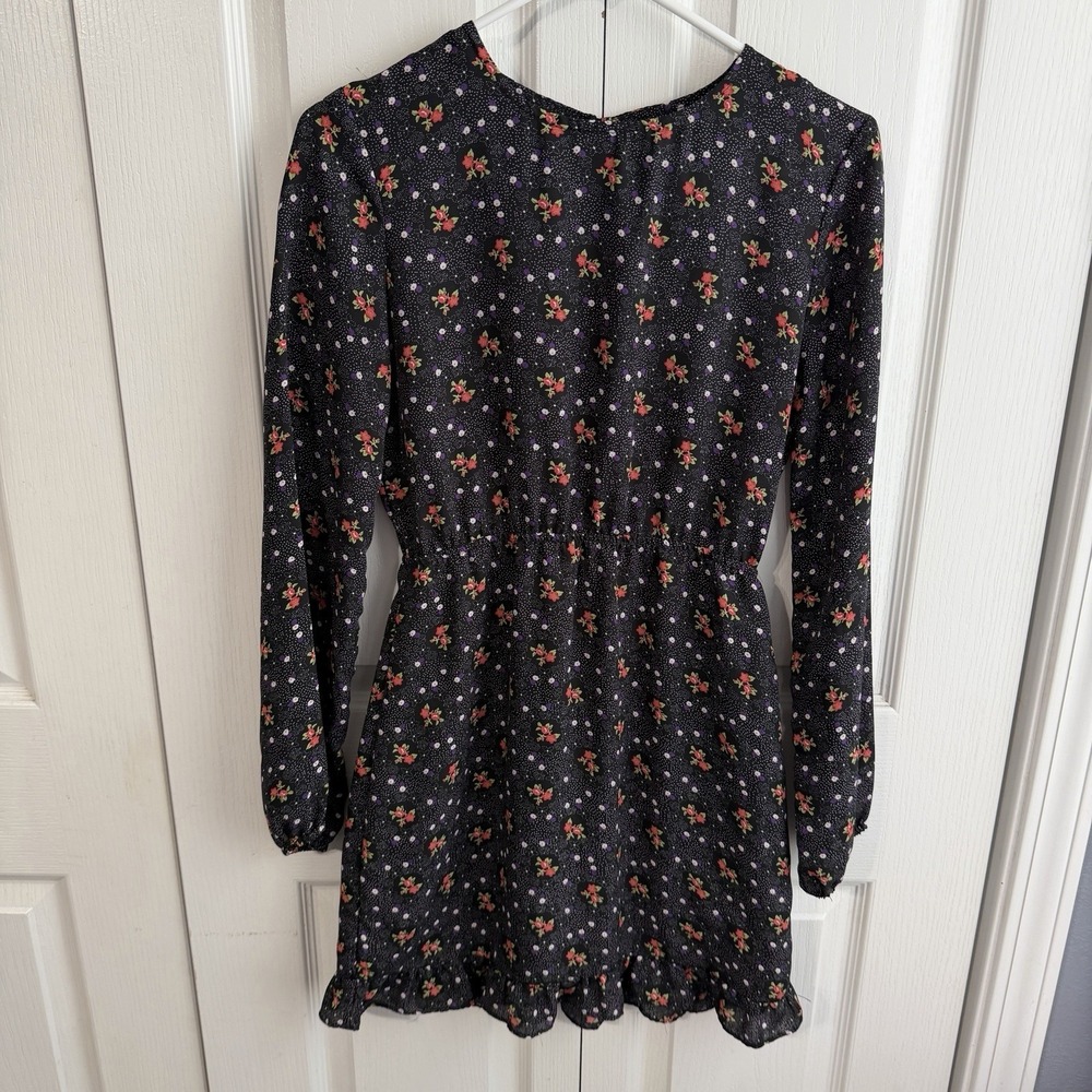 Aakaa Multicolor Floral Long Sleeve Dress Women's Size Small Wedding Office Boho